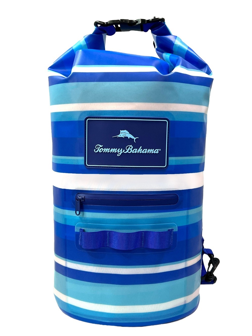 Tommy Bahama Blue Striped Dry Bag with Shoulder Strap